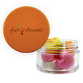 Twist Top Container With Orange Cap Filled With Conversation Hearts